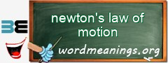 WordMeaning blackboard for newton's law of motion
